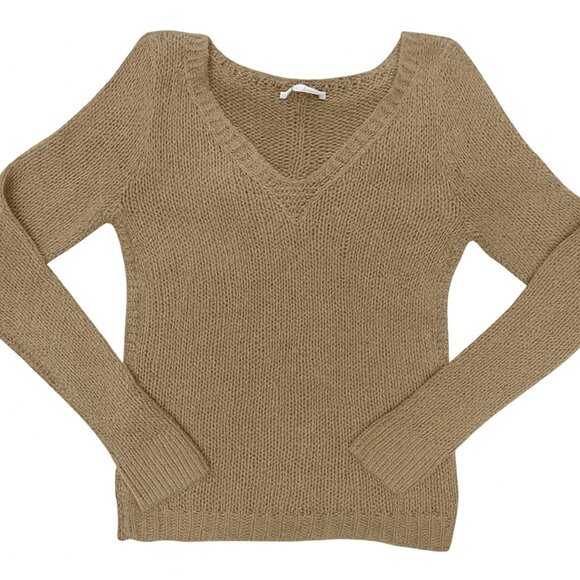 The Row 100% Cashmere Knit Sweater V-Neck Brown Taupe Small NWOT - Picture 4 of 9